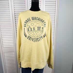 USCAPE George Washington University '90s Flyer Fleece Crewneck Yellow size M